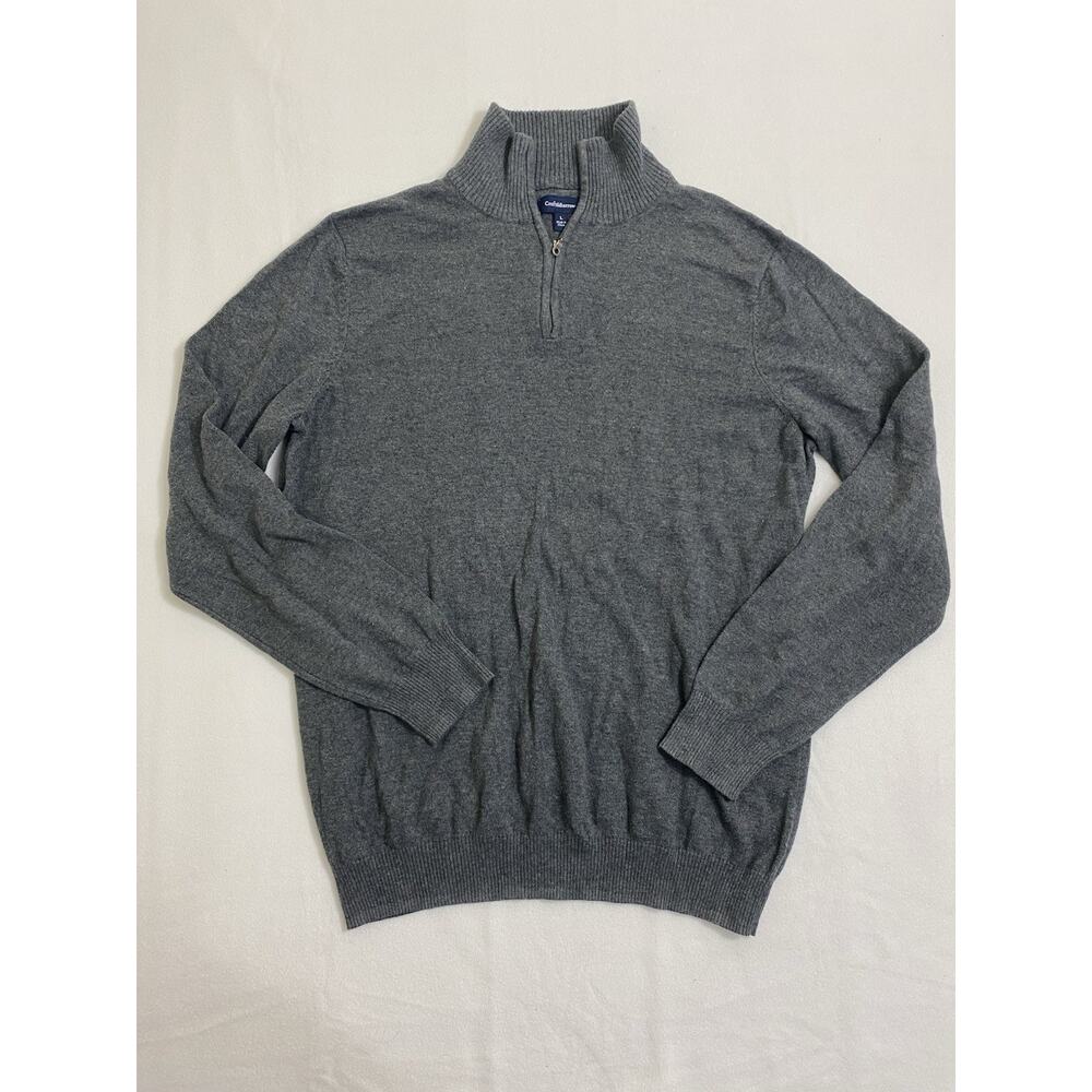 Croft & Barrow Men’s L charcoal gray quarter-zip pullover sweater
